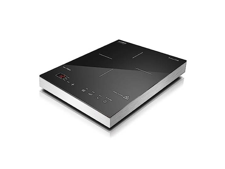 CASO S-Line 2100 Induktionskochplatte mobil,Testsieger Haus & Garten Test, präzise SmartControl 60-240°C, Timer bis 180 Min., Töpfe bis 24cm, 2100 Watt, Glaskeramik