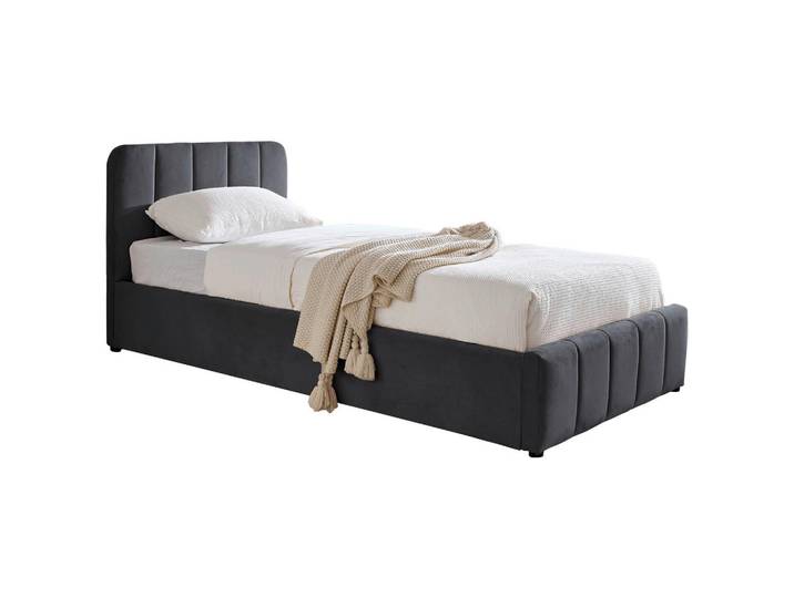 Boxxx Polsterbett, Grau, Kunststoff, Pappel, massiv, 90x200 cm, Stoffauswahl, in verschiedenen Größen erhältlich, Schlafzimmer, Betten, Polsterbetten