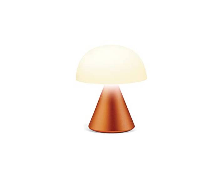 Lexon MINA Mini Lampe Champignon sans fil rechargeable\, lampe LED à poser ou de chevet\, à variateur d'intensité\, jusqu'à 12h d'autonomie - Orange