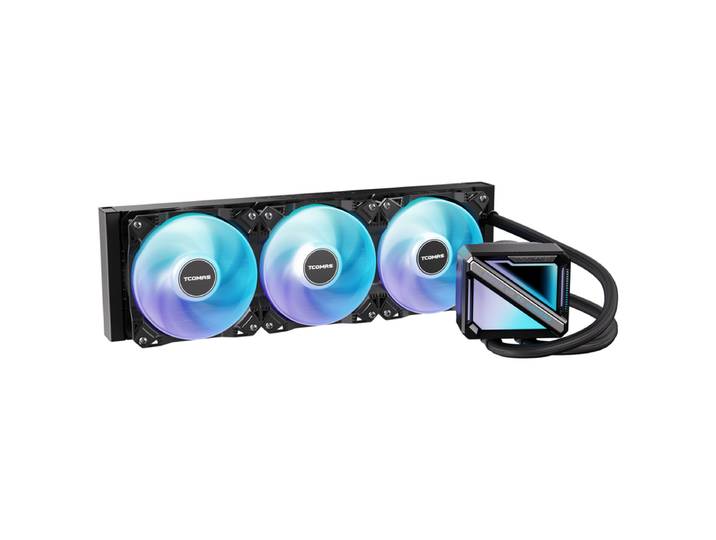 LE200 360 Refroidisseur de CPU liquide noir – Design de pompe ARGB carrée Signature, Effets d'éclairage éclatants, Compatible avec Intel LGA 1851/1700 &amp; AMD AM5/AM4