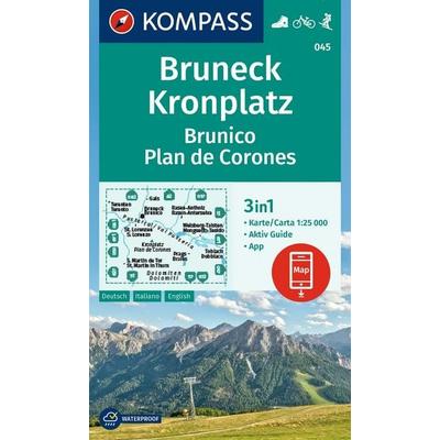 KOMPASS Wanderkarte 045 Bruneck, Kronplatz / Brunico, Plan de Corones 1:25.000, Sonstige von , KOMPASS Freytag & Berndt, 978-3-99154-190-5