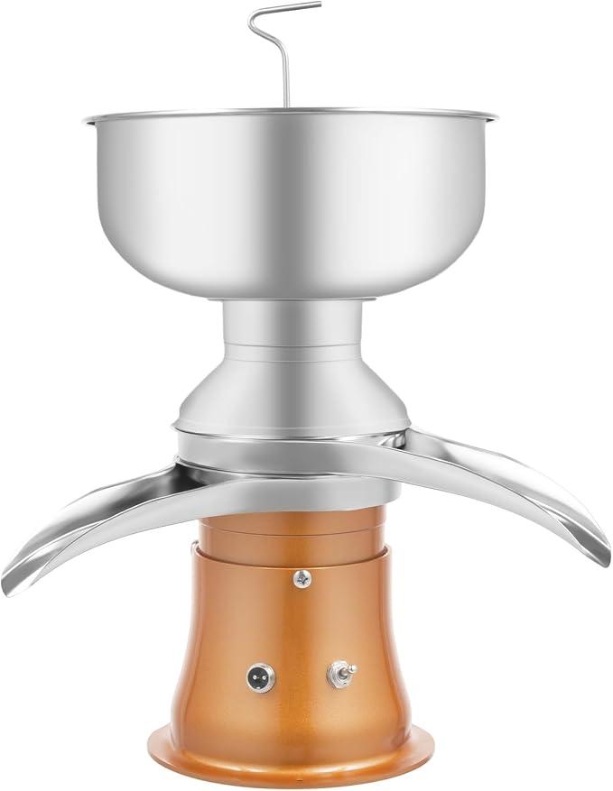 Milchzentrifuge Elektrisch, 5L 50 L/H Separator Milch, 30W Max. 11000 r/min 1:4-1:10, Abnehmbares Design Edelstahl Butter Churner für die Verarbeitung von Kuh-, Schaf-, Ziegen- und Kamelmilch