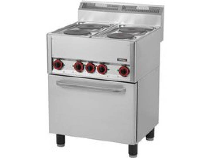 Fourneau électrique 4 feux avec four électrique ventilé GN 1/1 66 - Casselin