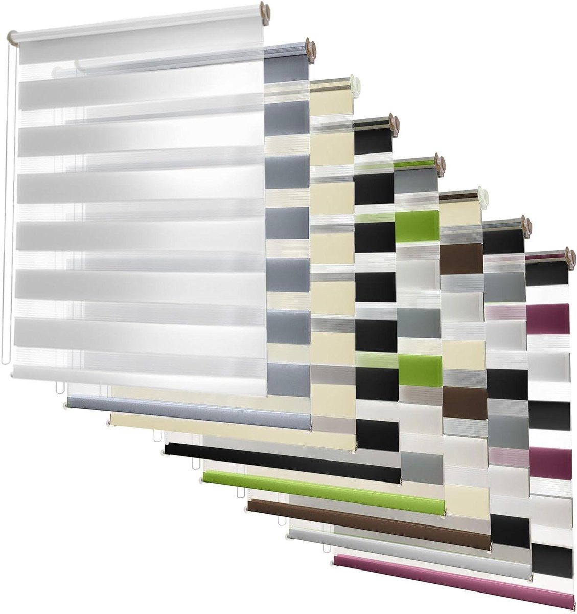 Zebra dubbel rolgordijn Beige B90 x H230 cm
