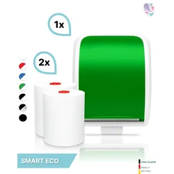SET: Handtuchrollenspender Autocut, Blanc Cosmos verschied. Farben + 2 Handtuchrollen Smart ECO - PRODUKTSET