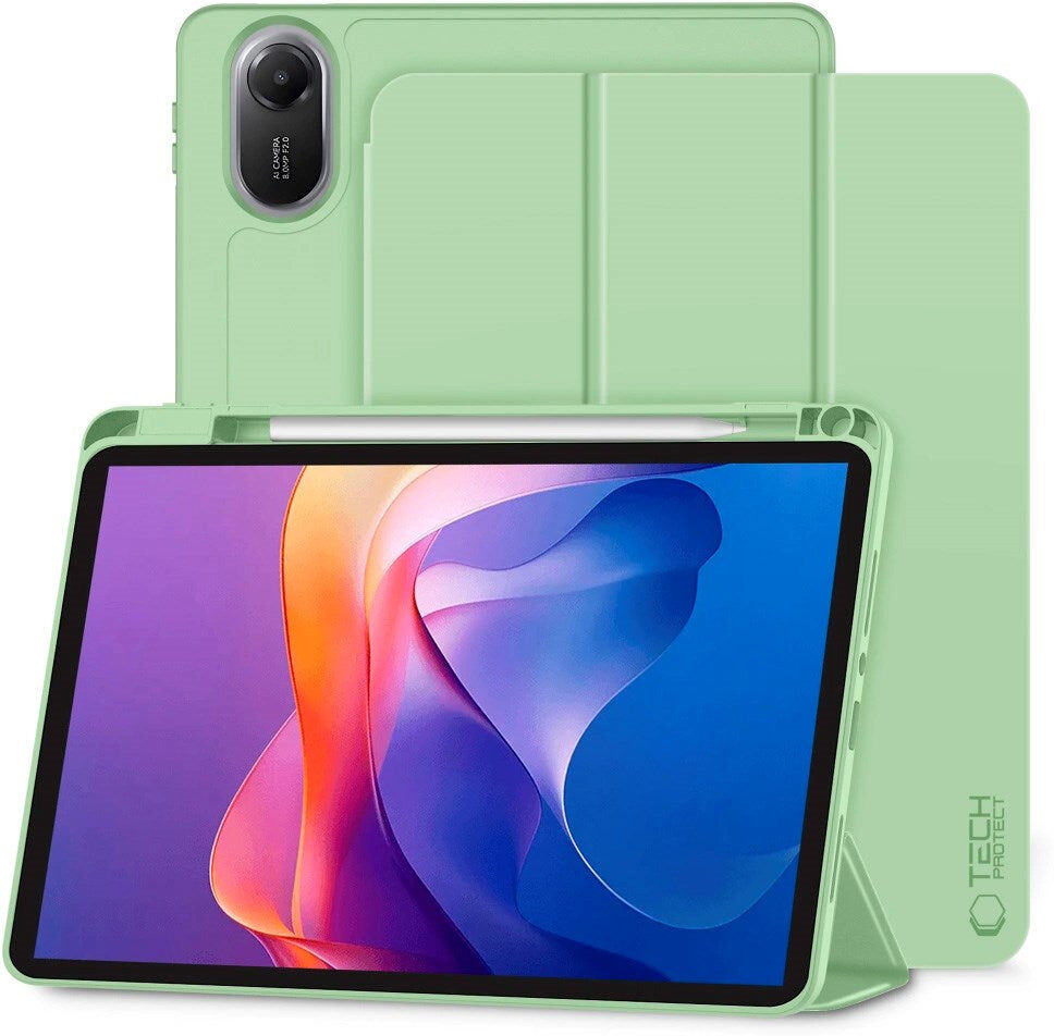 Tech-Protect - Xiaomi Redmi Pad 2 SmartCase Flip Cover m. Pen Holder - Grøn
