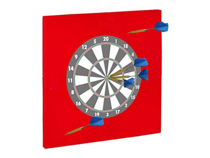 Relaxdays Bordure de Protection carrée R6 Cible Jeu de fléchettes Dartboard 4 pièces EVA