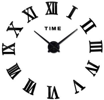 Uplifted Goods Contemporary 3D Oversized DIY Mirror Wall Clock 033 Black 1.31 1.64 Ft 2d