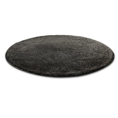 Hochflor-Teppich WECON HOME "Manta", grau (anthrazit), H:25mm Ø:200cm, Polyester, Teppiche, Langflor, maschinell gewebt, robust, Wohn- & Schlafzimmer, einfarbig