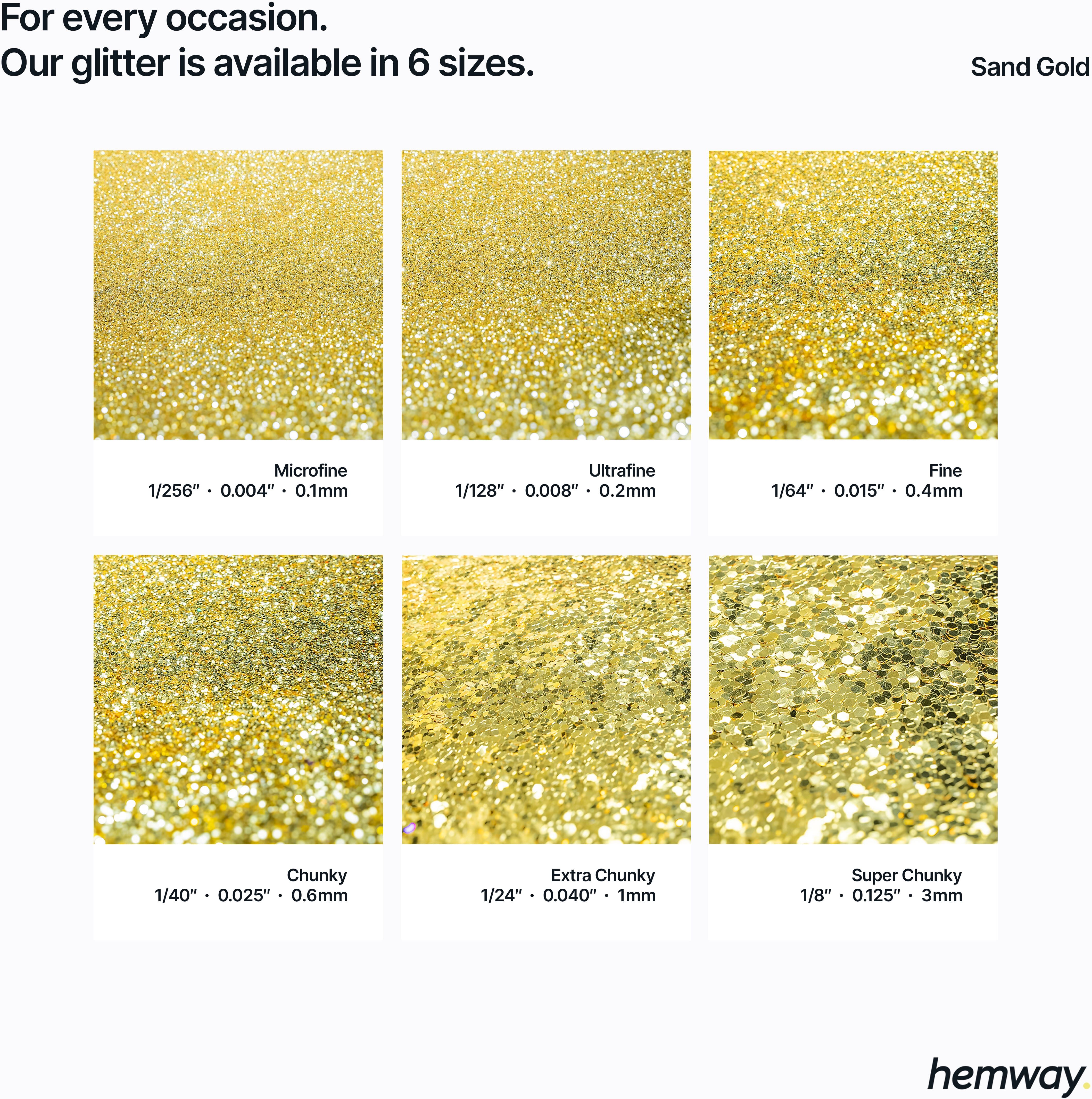 Hemway Glitter Shaker 125g / 4.4oz   Sand Gold   Cosmetic, Festival, Epoxy Resin, Crafts - Sand Gold - Fine 200g