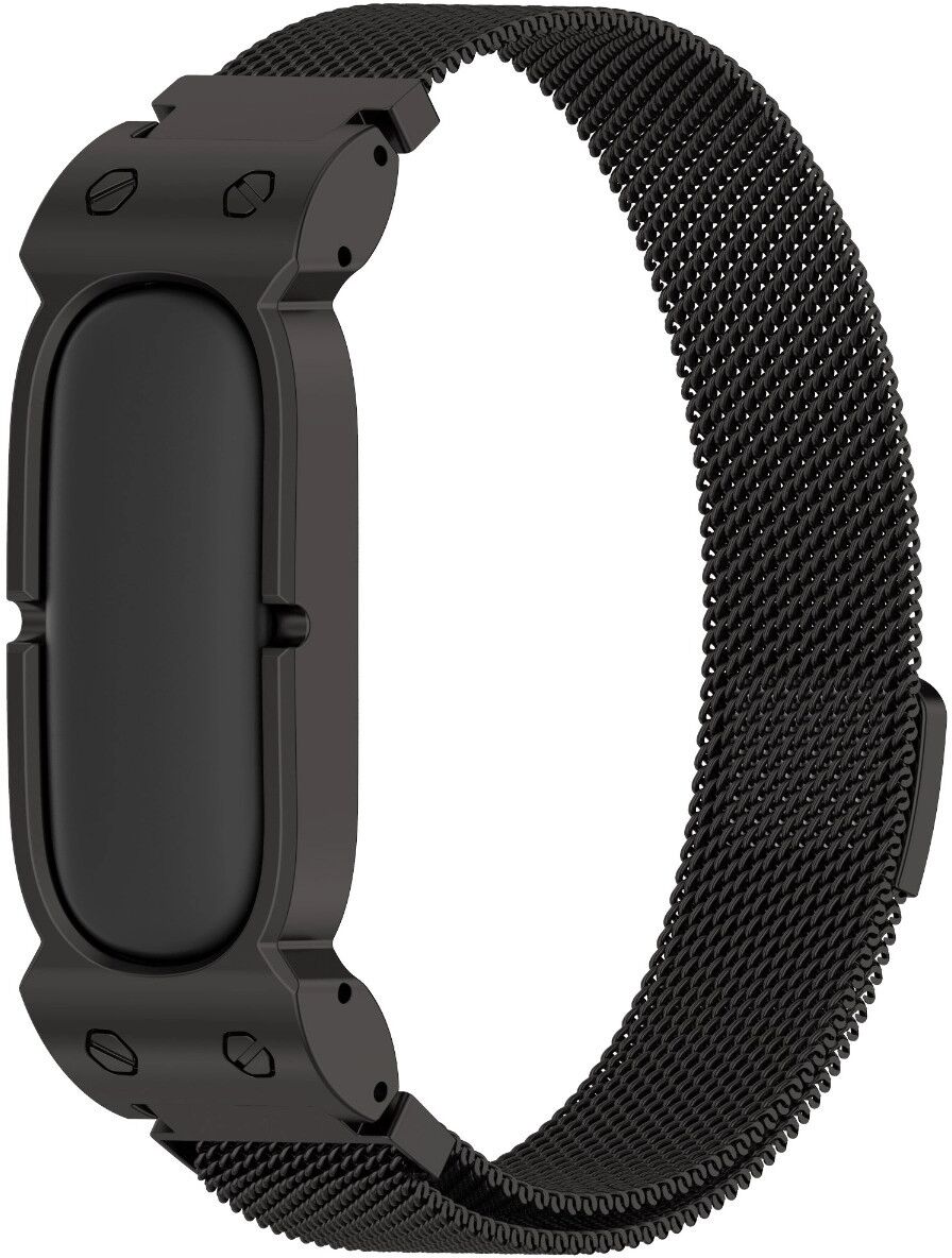 INF Milanese magnetisches Edelstahlarmband kompatibel mit Fitbit Air – Schwarz, verstellbarer Magnetverschluss