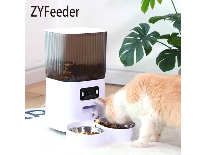 Mangeoire pour animaux de compagnie 5L avec caméra mangeoire automatique pour chat distributeur de nourriture pour chien intelligent synchronisation WiFi bol d'alimentation en acier inoxydable (sans