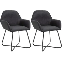 vidaXL Esszimmerstühle 2 Stk. Schwarz Stoff