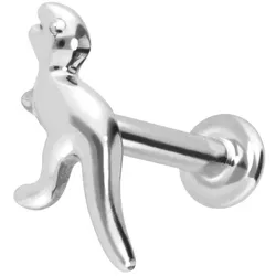 14 Karat Gold Labret mit Push Fit DINOSAURIER