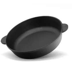 BRIZOLL Ø28cm Gusseisenpfanne Bräter Schmortopf aus Gusseisen zwei Griffe Servierpfanne