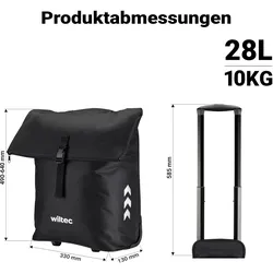 Wiltec, Velotasche, (28 l, Gepäckträgertasche)