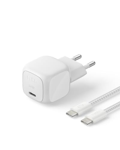 Belkin BoostCharge 30W USB-C Oplader met GaN en Gevlochten USB-C-Kabel (2m)
