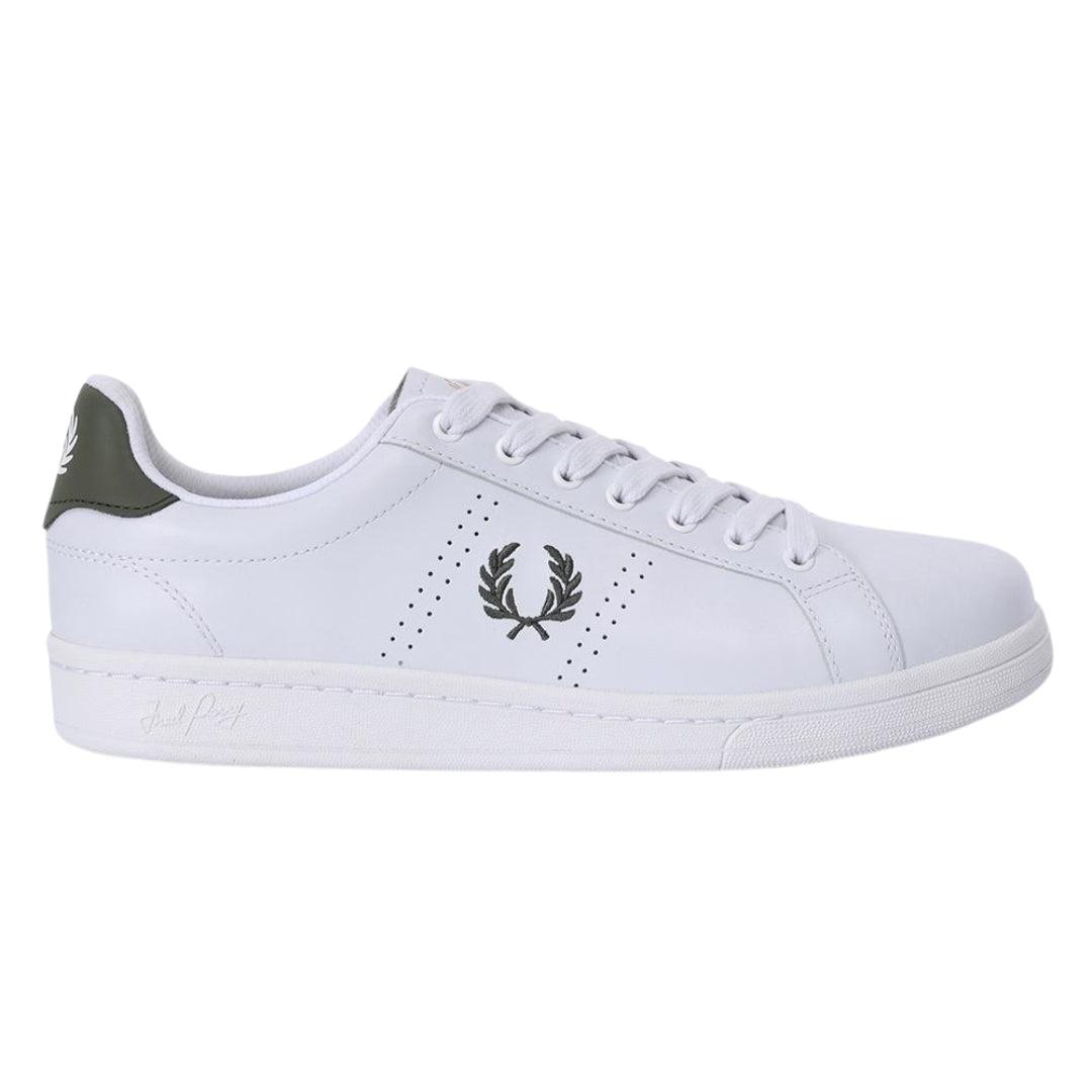 Fred Perry B721 Weiße Lw Grüne Leder-sneaker