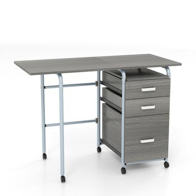Helloshop26 - Klappbarer Schreibtisch mit 3 Schubladen 105 x 50 x 74 cm platzsparend und leicht zu transportieren modernes Design 20_0017218