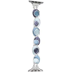 Neue Armbanduhr GlacierX Gleam Orbit Stretch Bracelet Icy Blue für Apple Watch 38/40/41mm Silber-Blau