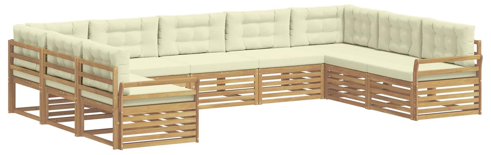 Garnitur aus 9 Outdoor-Sofas, weiß und cremefarben