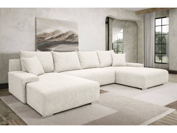 Kaiser Möbel Ecksofa Sofa U form, Couch U form Livorno U stoff Poso, komfortabel, bequem, praktisch
