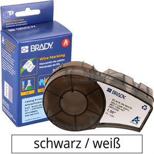Brady Schriftband M21-1500-427, 38,1mm, Länge 4,26m, schwarz auf weiß/transparent, Vinyl