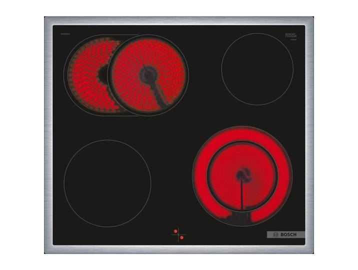 Bosch Glaskeramikkochfeld, Schwarz, Edelstahlfarben, Glas, 58.3x4.3x51.3 cm, Bräterzone, Küchen, Küchenelektrogeräte, Kochfelder