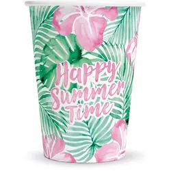 8 Pappbecher 210 ml - Happy Summer Time
