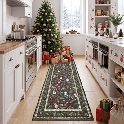 Garvee Washable Christmas Nutcracker Area Rug