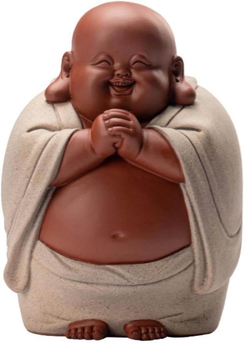 Lachende Boeddha Boeddha Beeld Zen Decoratie Keramiek 17 x 24 cm