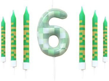 Uplifted Goods 7 Piece Green Digital Cake Candle Set 6