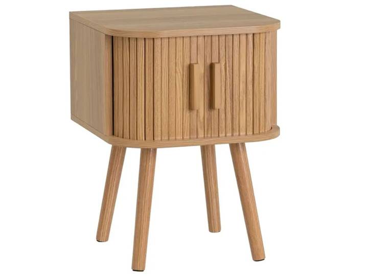 Table de chevet effet bois portes coulissantes 40x40x53cm
