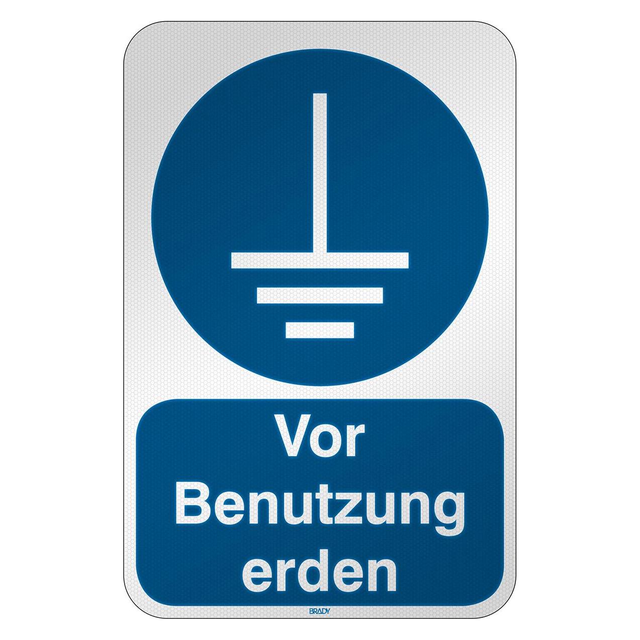 Brady M/M005/DE288/RFL-390X590-1, ISO Sicherheitskennzeichnung - Erdung erforderlich (303071)