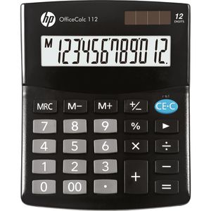 HP Taschenrechner OfficeCalc 112, 12-stelliges LC-Display, Solar- & Batteriebetrieb