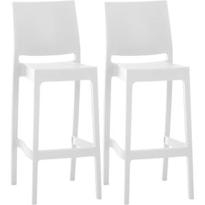 CLP Barhocker Maya 304819, mit Lehne, 75cm Sitzhöhe, Kunststoff, weiß, 2 Stück