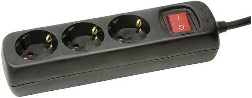 LogiLink LPS206B Steckdosenleiste mit Schalter Schwarz Schutzkontakt 1St.