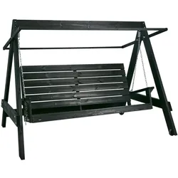 Gartenschaukel Kornhut von Brafab aus Kiefernholz, skandinavischer Stil, schwarz, mit Rädern, für Outdoor