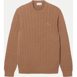 Pullover mit Zopfmuster Braun S