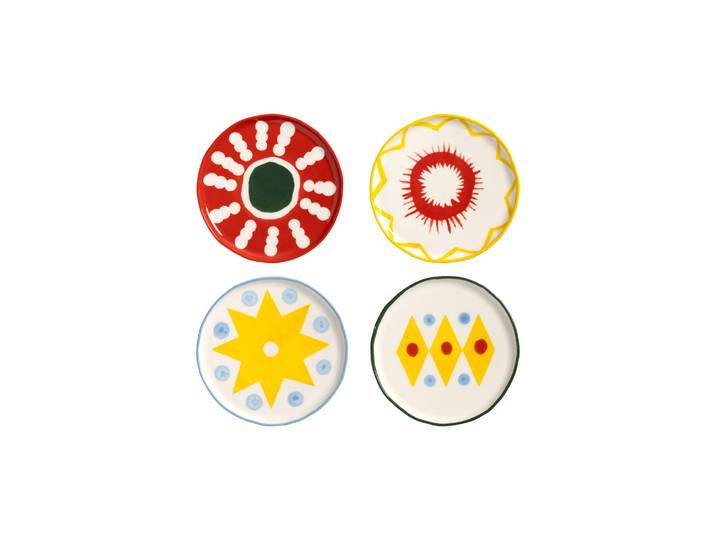 & klevering - Assiette à mignardises Festivo - Multicolore - Grès émaillé