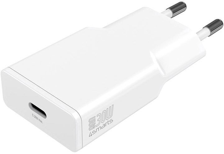 4Smarts PD Slim Vægoplader GaN 30W m. USB-C - Hvid