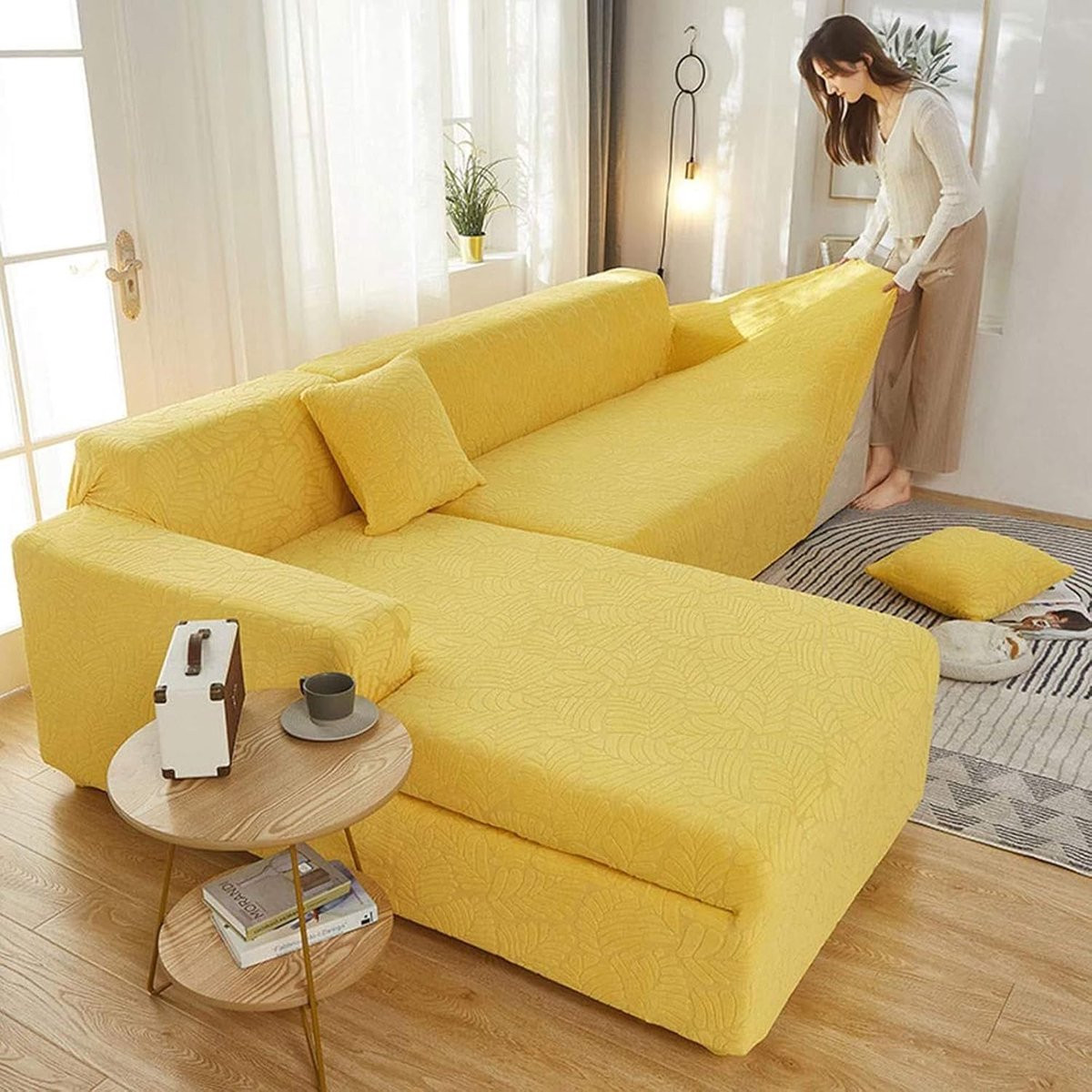 Geel Bankhoes Beschermhoes voor 3-zits Sofa