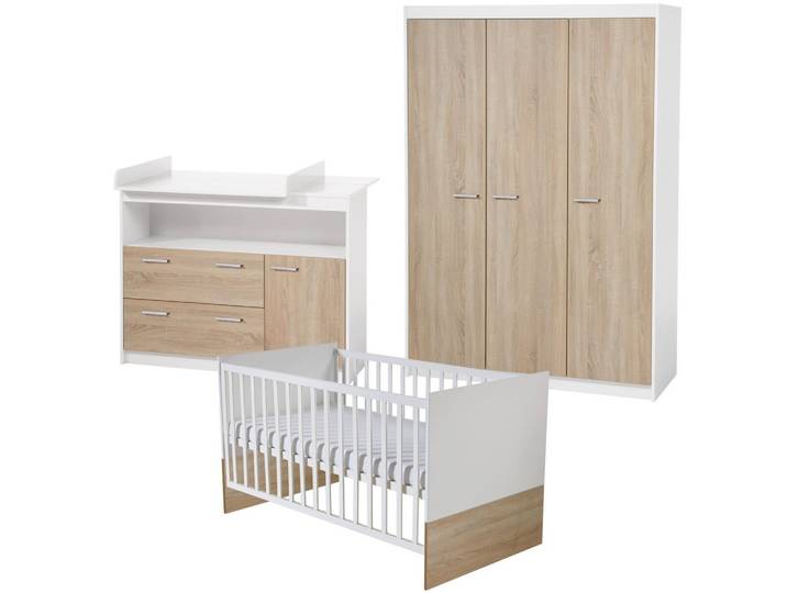 BABYZIMMER-SET Gabriella mit breiter Wickelkommode, 3-teilig