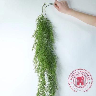 Uplift Picks Artificial Pine Needle Garland Green Wall Hanging Plant Decor 2 Pcs