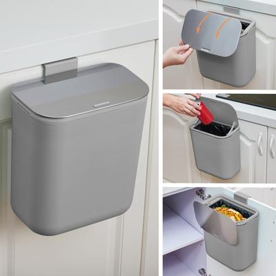 Garvee Odor-Free Hanging Trash Can, Stainless Steel Lid, Indoor Compost Bin, for Kitchen/Cabinet/Under Basin/RV/Bathroom/Office