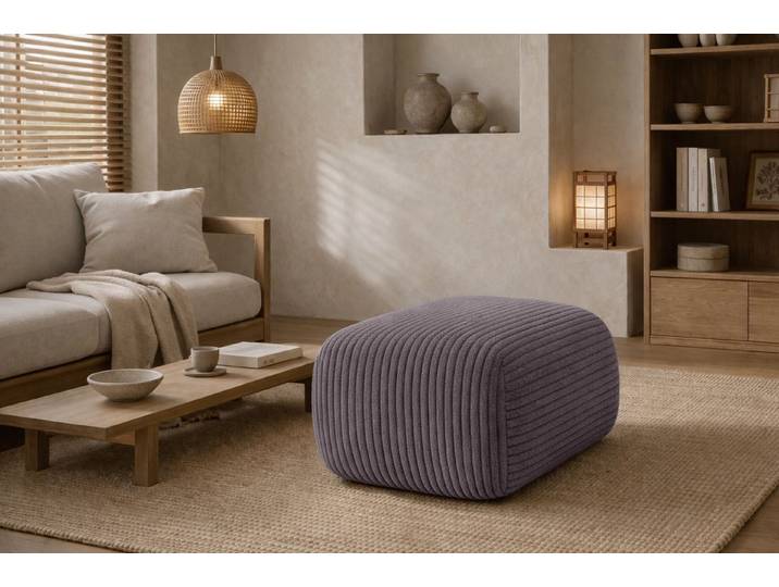 Kaiser Möbel Pouf Sitzpouf für Wohnzimmer, Cordstoff Poso, BIS, zusätzliche Sitzgelegenheit Fußhocker zum Sofa oder Ecksofa
