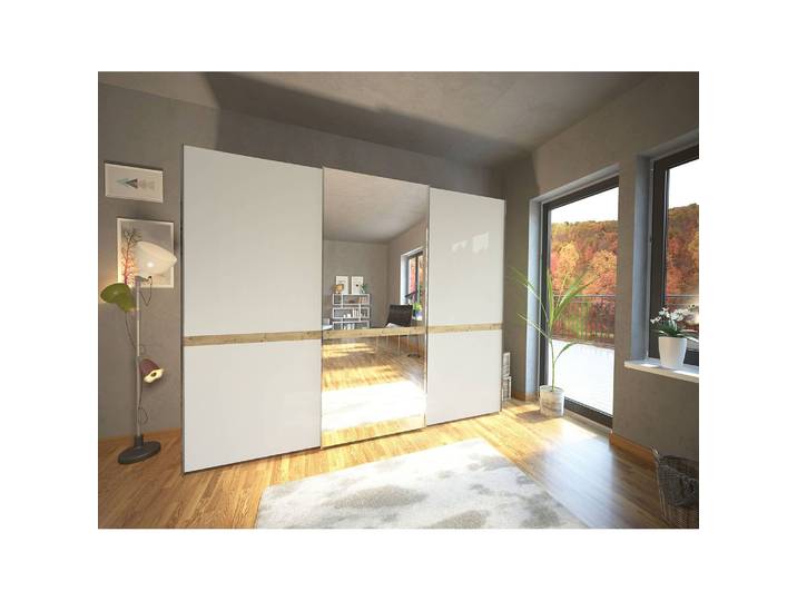 Armoire portes coulissantes Barcelona IV 250 x 236cm Marron 1 miroir
