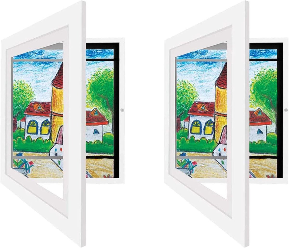 Wit Kinderkunstframe voor het tonen van kunst in A4-formaat