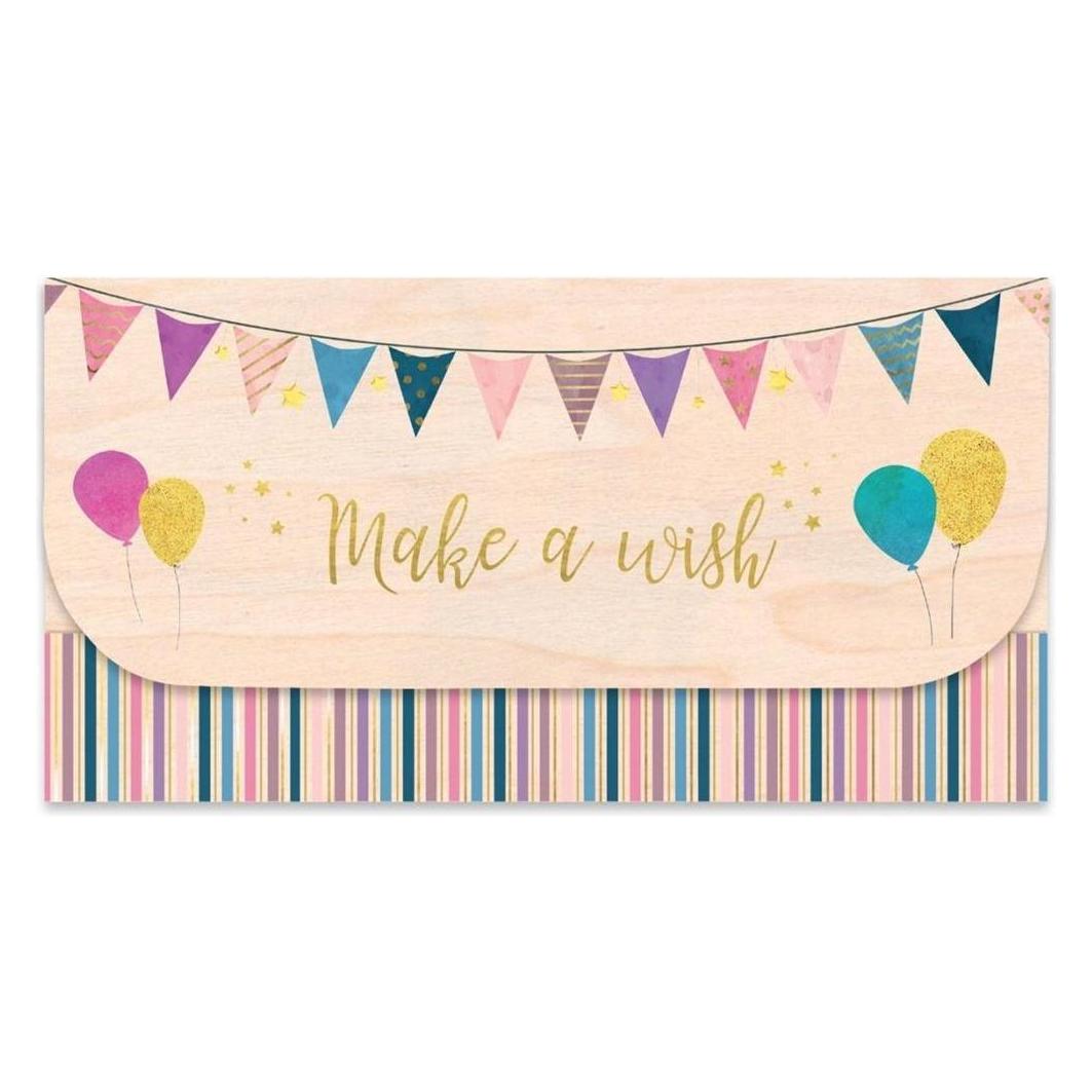 Cozywood Geschenkumschlag aus Holz mit Luftballons zum Geburtstag (1 Stk.) (298498)