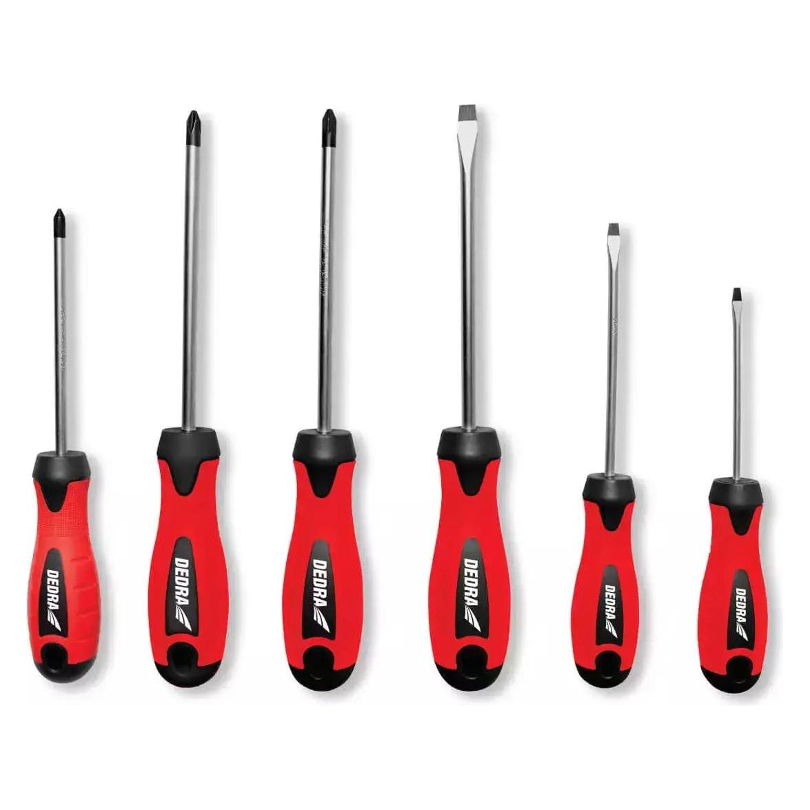 Dedra Schraubenzieher-Set 6 Teile, CrV-Stahl (Schlitz) (06A093)
